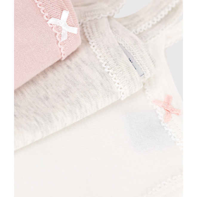 Babies' strappy plain cotton bodies - 3-Pack