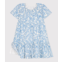Children's dress in printed cotton with short sleeves