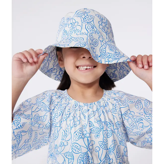 Capeline enfant fille en popeline imprimé