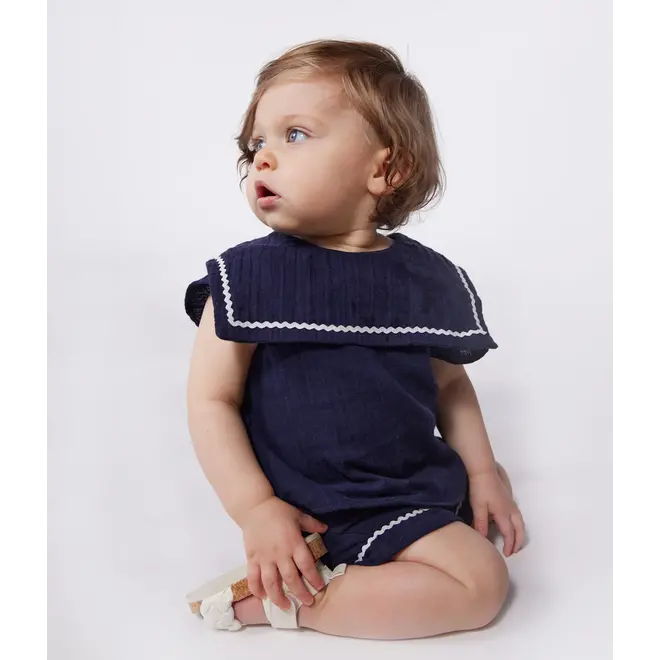 Babies' two-piece cotton outfit with nautical details