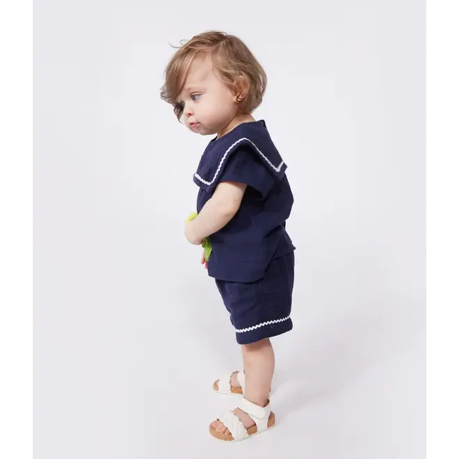 Babies' two-piece cotton outfit with nautical details