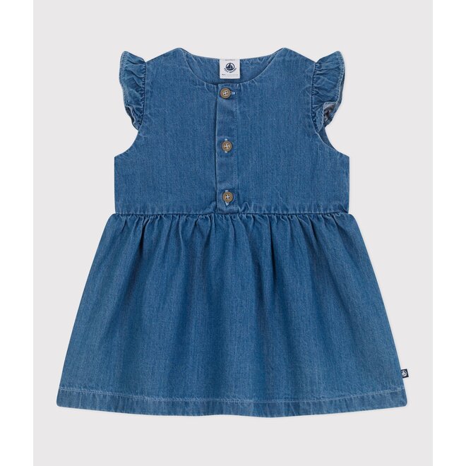Babies' sleeveless lightweight denim dress
