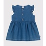 Babies' sleeveless lightweight denim dress