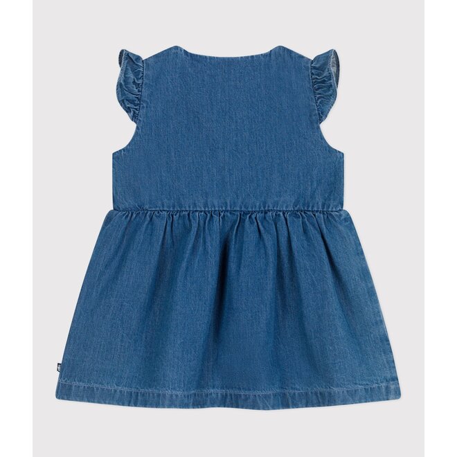 Babies' sleeveless lightweight denim dress