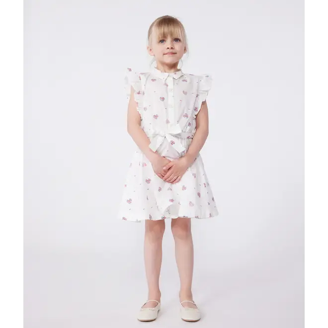 Children's sleeveless heart-print cotton dress