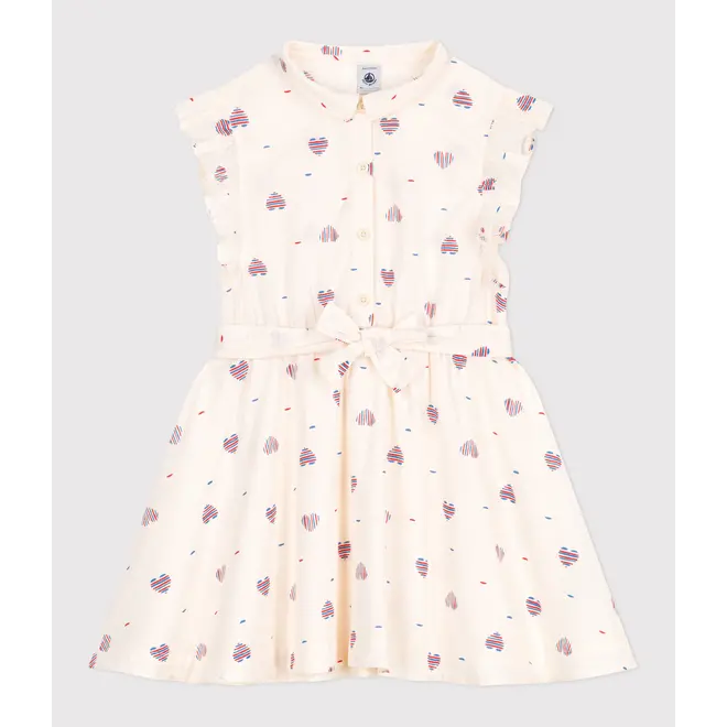 Children's sleeveless heart-print cotton dress