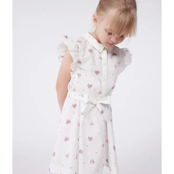 Children's sleeveless heart-print cotton dress