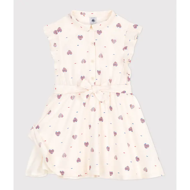 Children's sleeveless heart-print cotton dress