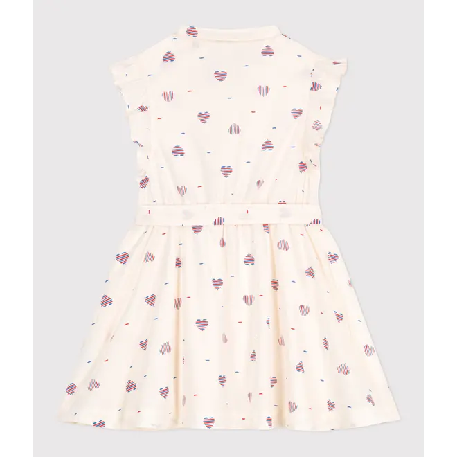 Children's sleeveless heart-print cotton dress