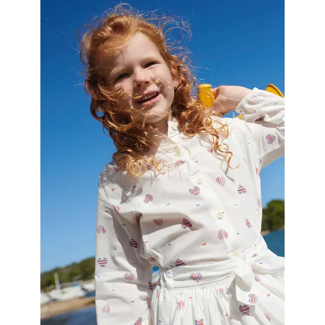 Children's sleeveless heart-print cotton dress