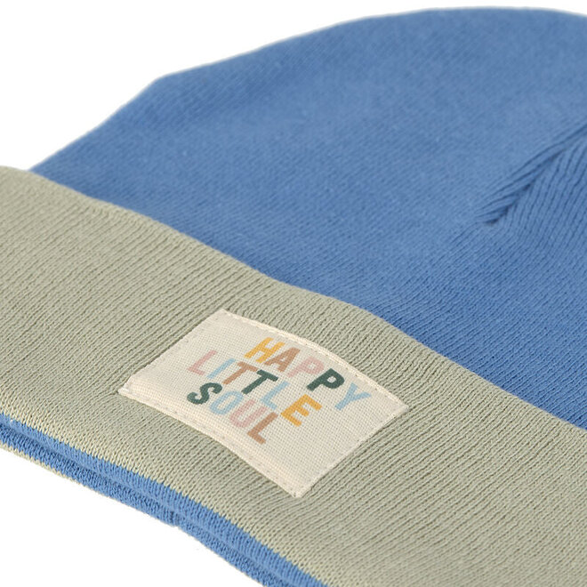 Lassig - Little Gang - Beanie GOTS - Blue/light khaki