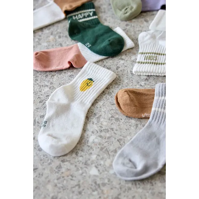 Lassig - Little Fruits - Tennis Socks 3 pcs GOTS - Lemon