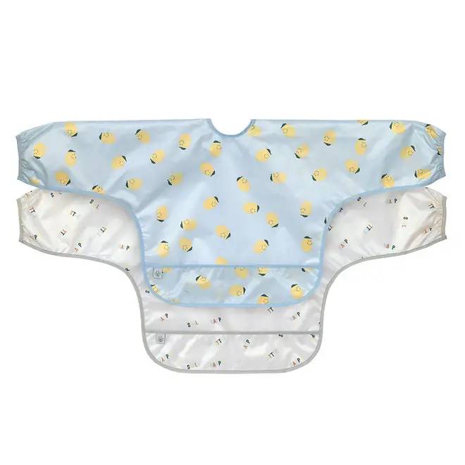 Lassig - Happy Fruits - Long Sleeve Bib 2 pcs - Lemon