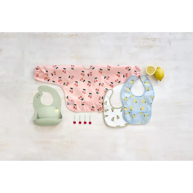 Lassig - Happy Fruits - Long Sleeve Bib 2 pcs - Lemon