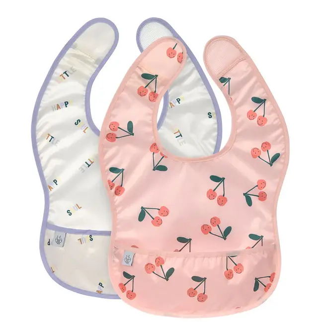 Lassig - Happy Fruits - Lightweight Bib 2 pcs - Cherry