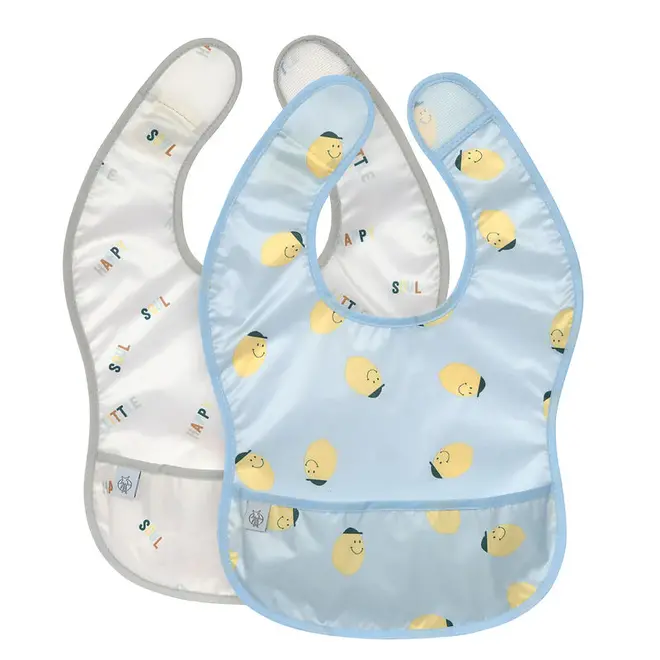 Lassig - Happy Fruits - Lightweight Bib 2 pcs - Lemon