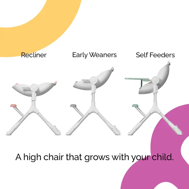 Oribel - Cocoon Z High Chair | Lounger Ice Grey