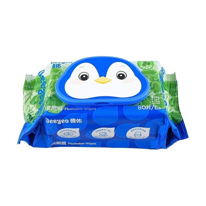 DEEYEO FLUSHABLE WIPES 80CS HERBAL