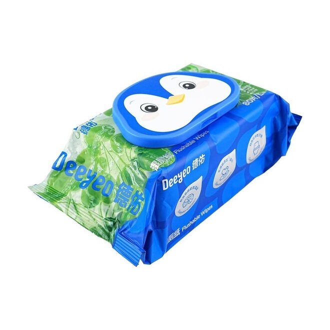 DEEYEO FLUSHABLE WIPES 80CS HERBAL