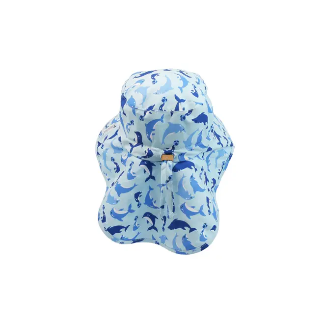 FlapJackKids - Sun Hat with Neck Cape - Dolphin
