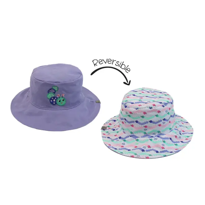 FlapJackKids - Kids Reversible Mixed Sun Hat - Caterpillar