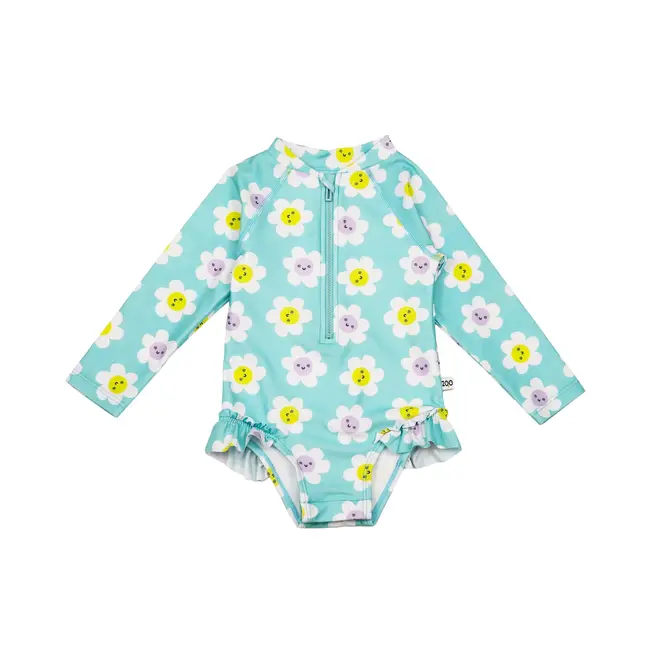 ZOOCCHINI - Rashguard Ruffled 1pc Swimsuit - Daisy