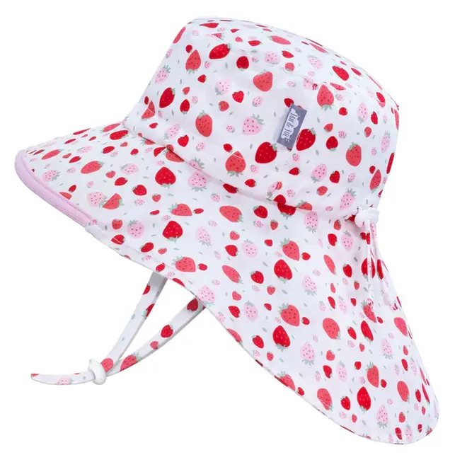 Strawberry Cotton Adventure Hat with pink trim