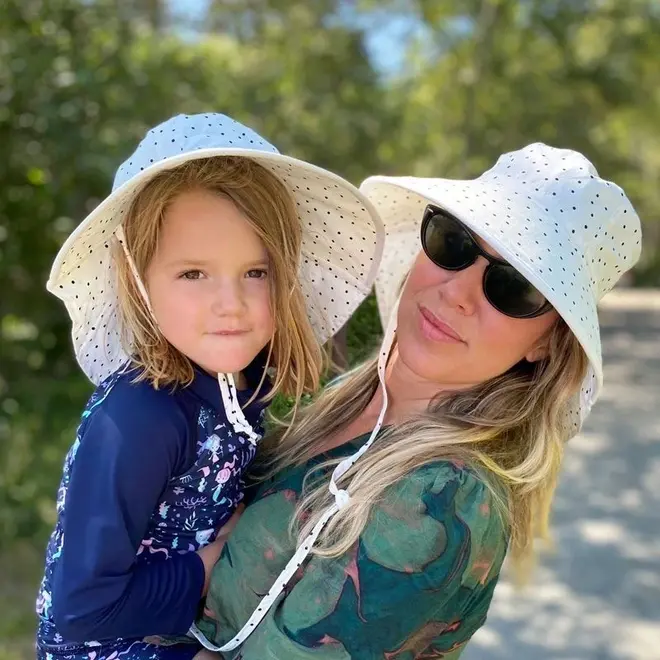 Dots Cotton Adventure Hat with white trim