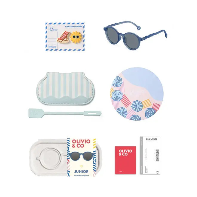 JUNIOR Oval Sunglasses Seaside Stripes Navy Blue