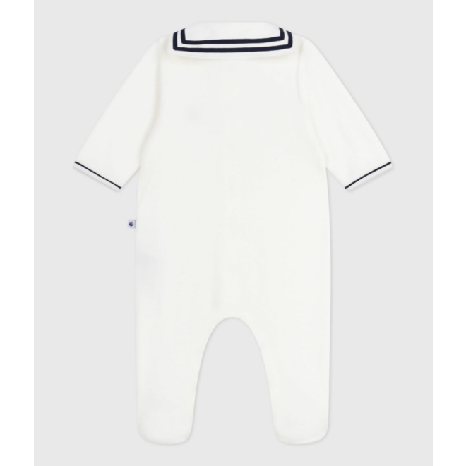 Babies' velour pyjama suit with a sailor collar