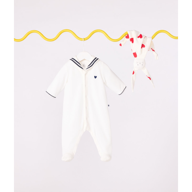 Babies' velour pyjama suit with a sailor collar