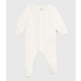 Babies' heart-print velour pyjama suit with a collar