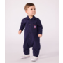 Babies' long, plain overall-style cotton playsuit