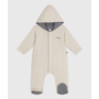 Babies' plain padded playsuit with a hood and feet
