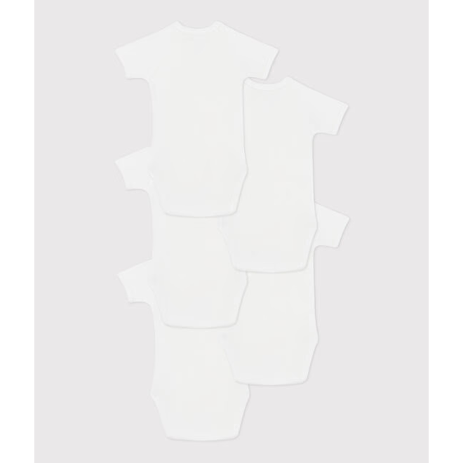 Babies' short-sleeved wrapover cotton bodysuits - 5-Pack
