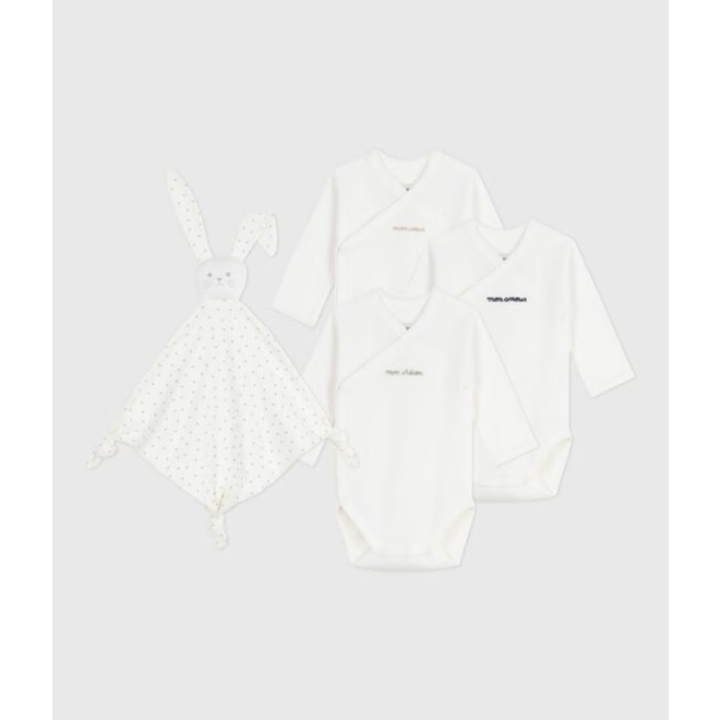 Newborn babies' embroidered cotton gift set