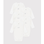 Babies' long-sleeved wrapover cotton bodysuits - 5-Pack