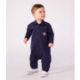 Babies' long, plain overall-style cotton playsuit