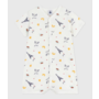 Babies' paris print cotton playsuit with a collar