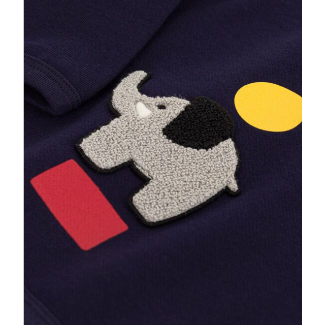 Babies' elephant patterned cotton sweatshirt