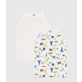 Pack of children's strappy paris-print cotton vests