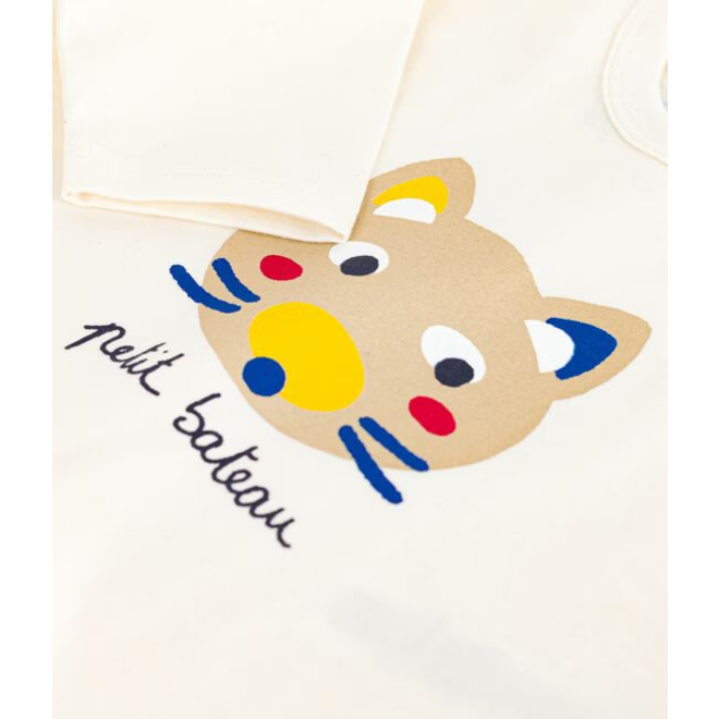 Babies' long-sleeved t-shirt with a cat design