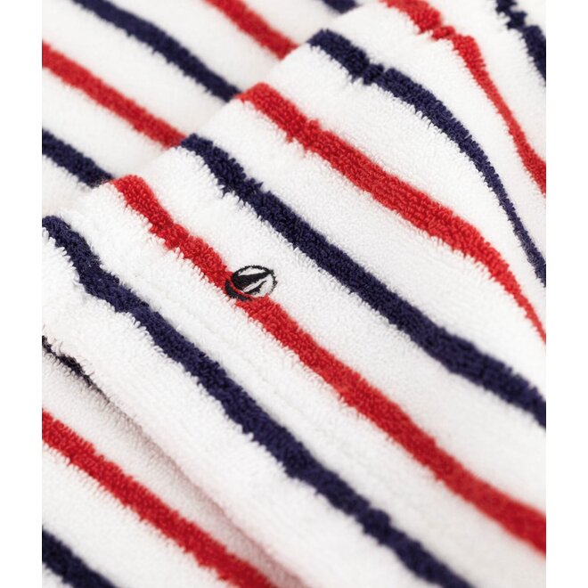 Babies' stripy printed terry towelling bath cape