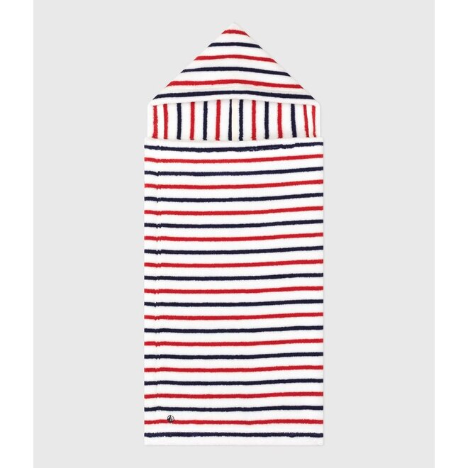 Babies' stripy printed terry towelling bath cape