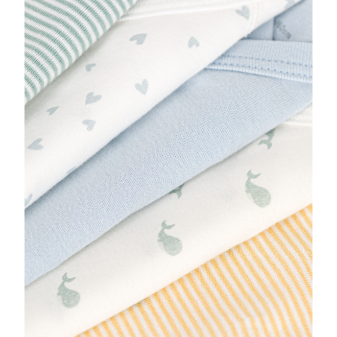 Babies' long-sleeved wrapover c cotton bodysuits - 5-Pack