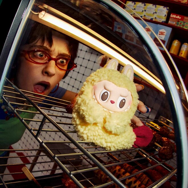 LABUBU 巾着 ピンク Cherry Shrimp Bag For Labubu Wacky Mart Friend Shrimp Handmade Dolls Bag