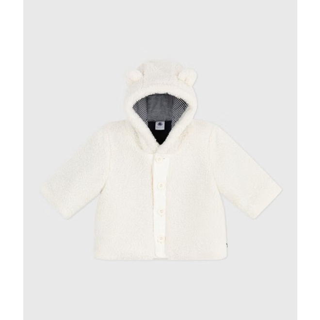 Babies' padded sherpa coat with a hood