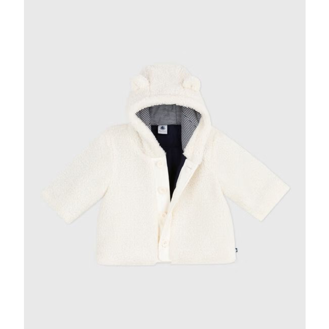 Babies' padded sherpa coat with a hood