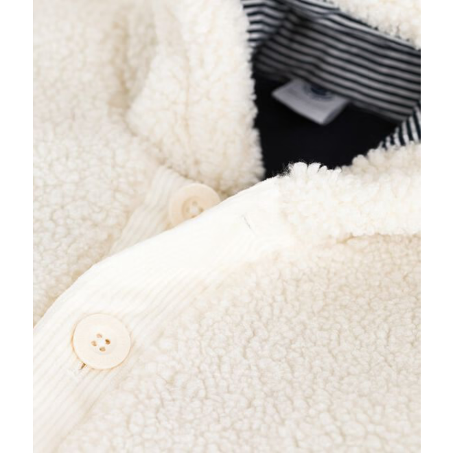 Babies' padded sherpa coat with a hood