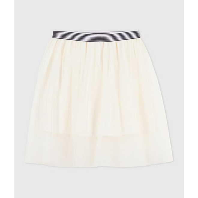 Girls' plain sequinned tulle skirt